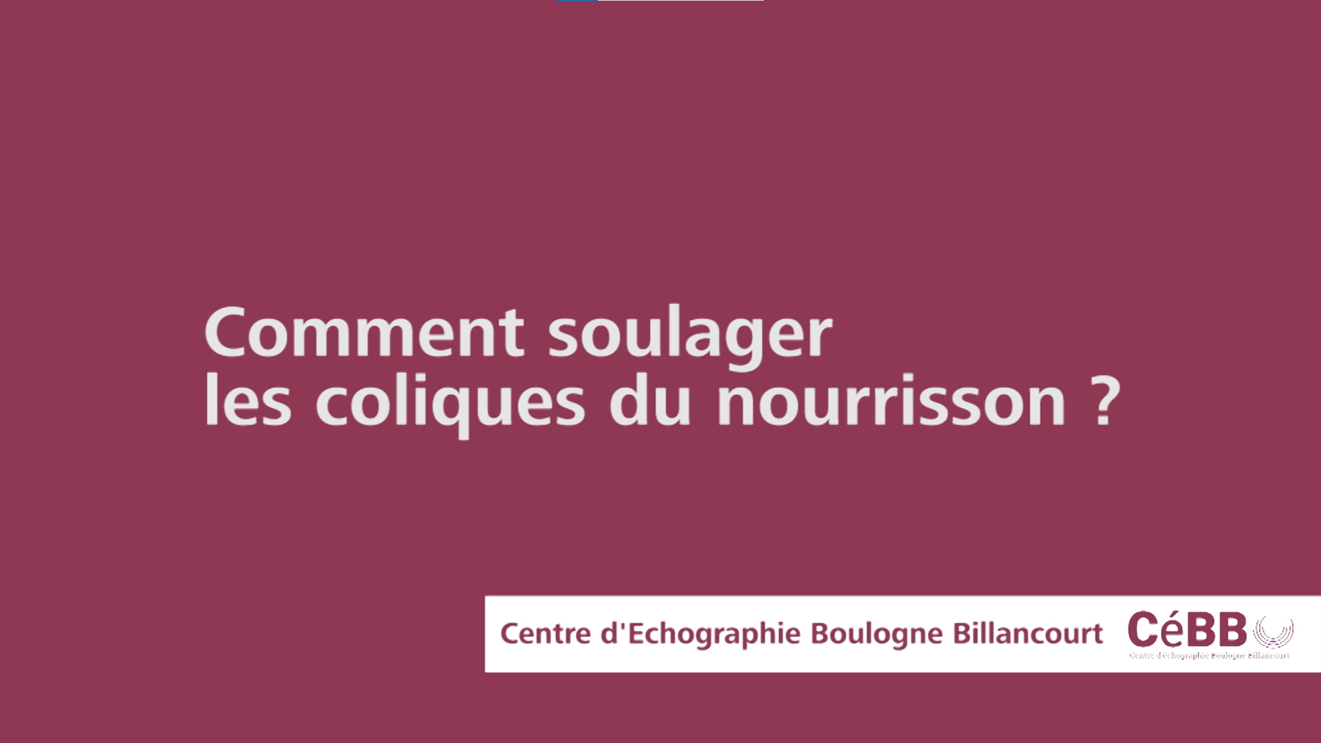 Les coliques chez le nourrisson